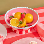 Striped Ceramic Fruit Bowl