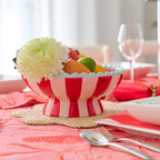 Striped Ceramic Fruit Bowl