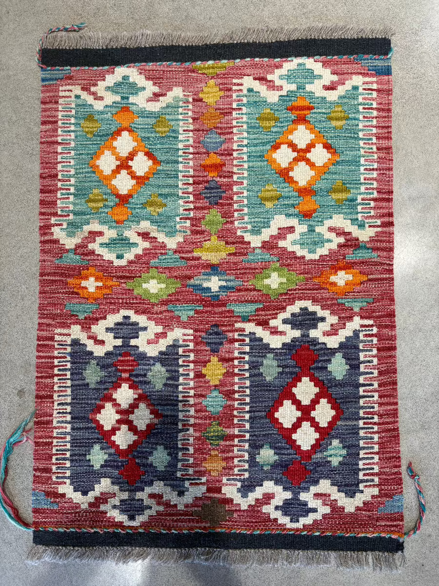 Vintage Handwoven Rug 90 x 60 cm - piece 58