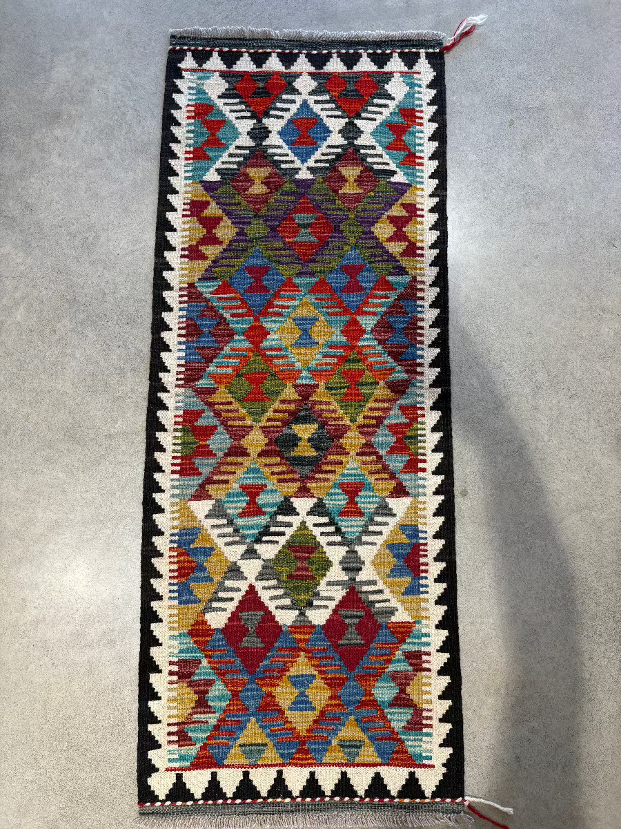 Vintage Handknotted Afghan Chobi Kilim  150 x 60 cm - piece 1