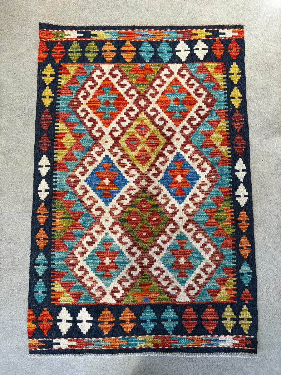 Vintage Handknotted Afghan Chobi Kilim  120 x 80 cm - piece 3
