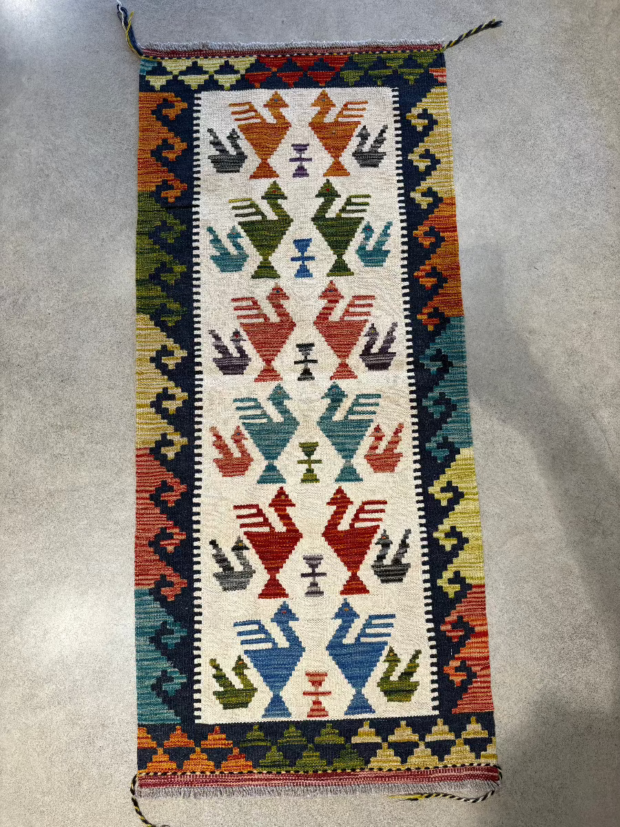 Vintage Handknotted Afghan Chobi Kilim  150 x 60 cm - piece 4