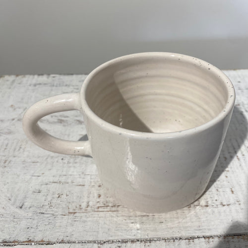 Magnolia Lane & Co White Handle Mug w/ black stripes