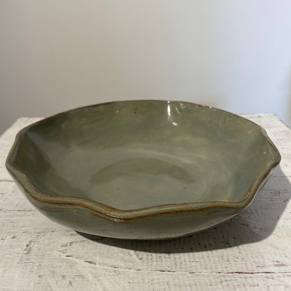 Magnolia Lane Green wavy salad bowl