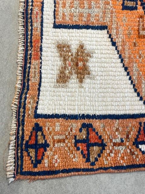 Vintage Handknotted Turkish Herki Runner 339x96cm