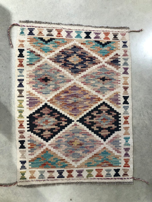 Hand Knotted Afghan Chobi Kilim 90 x 60cm #1