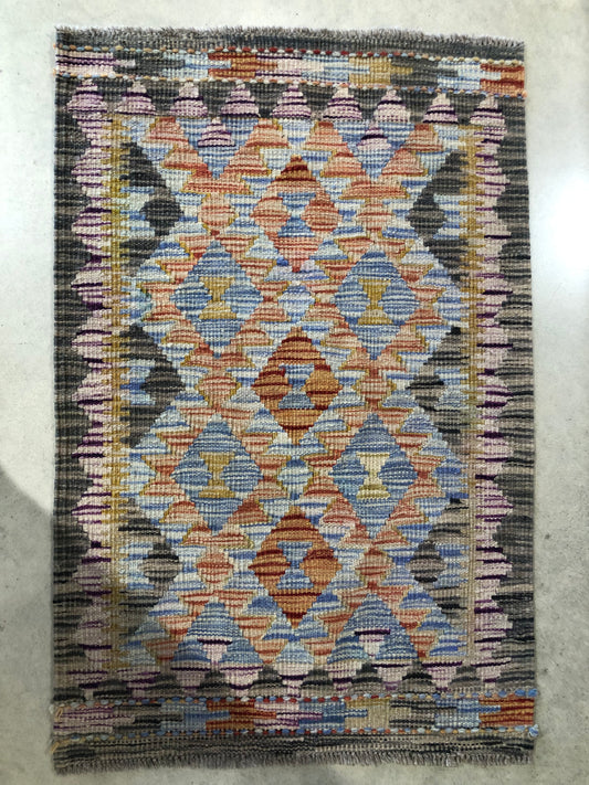 Hand Knotted Afghan Chobi Kilim 90 x 60cm #2