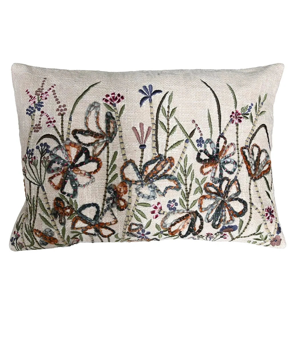 Embroidered Cushion - Flower Garden 40/60cm