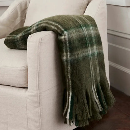 Plaid Green Throw