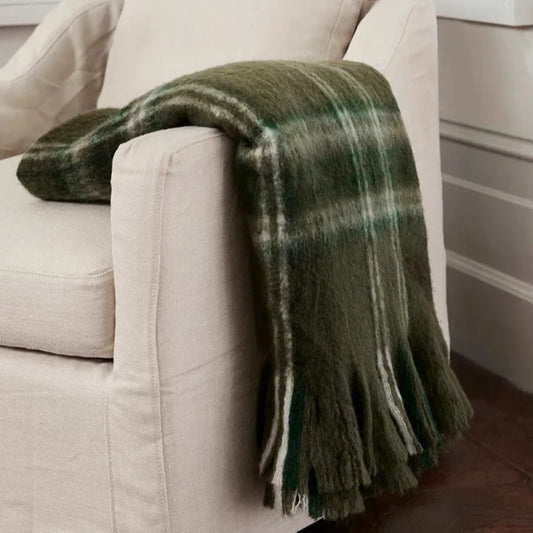 Plaid Green Throw