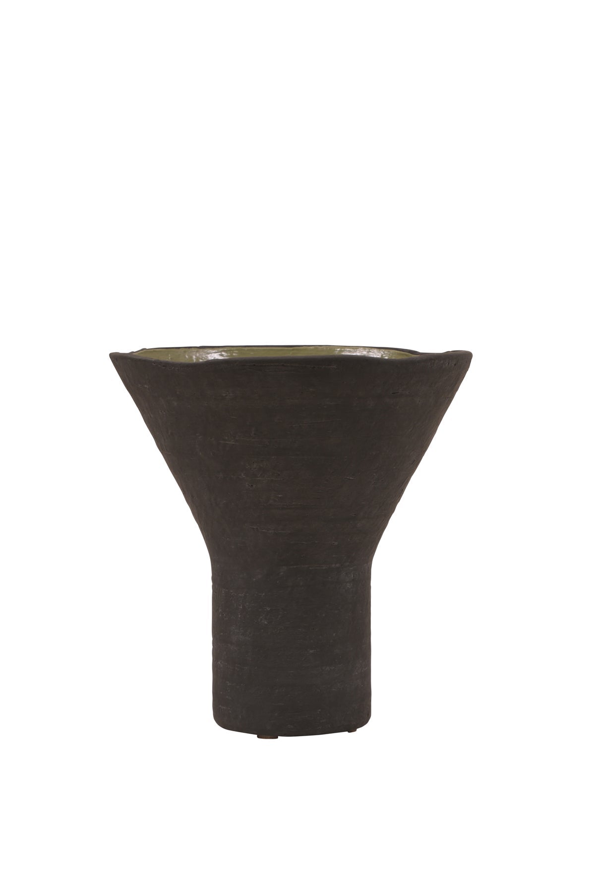 Balise Wide Mouth Vase Tall - Black/Green