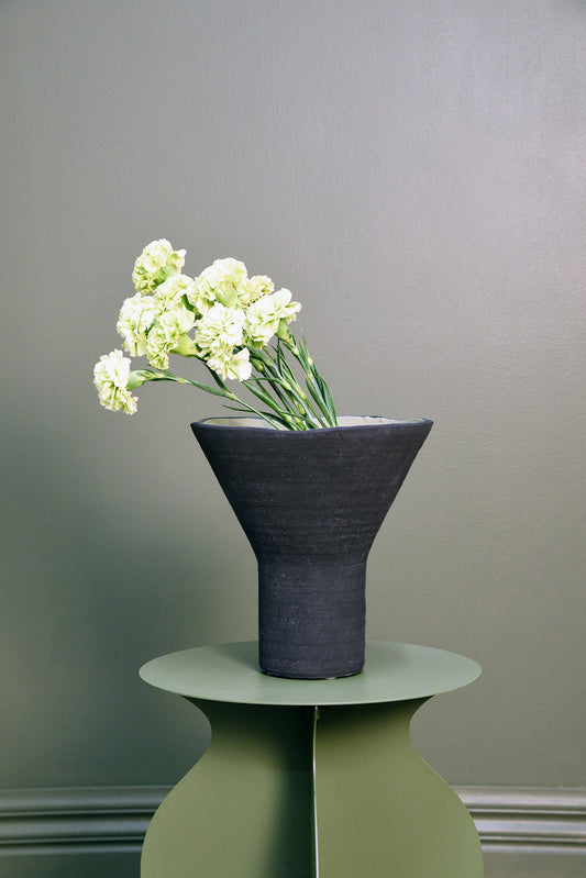 Balise Wide Mouth Vase Tall - Black/Green