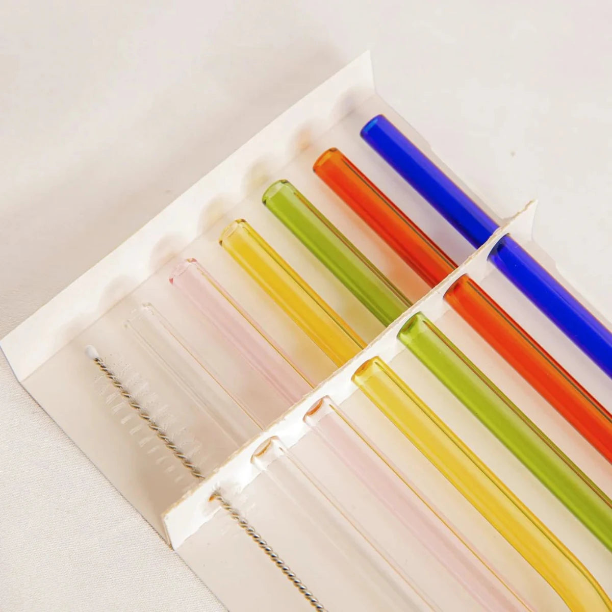 Reusable Glass Straws Set of 6 - Straight Multi