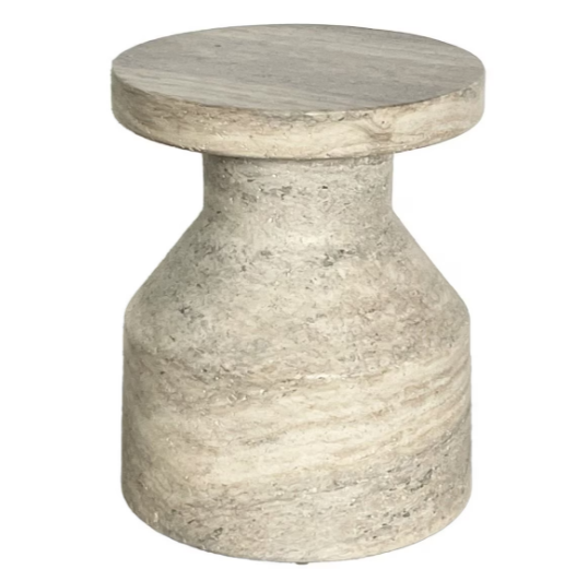 Travertine Side Table