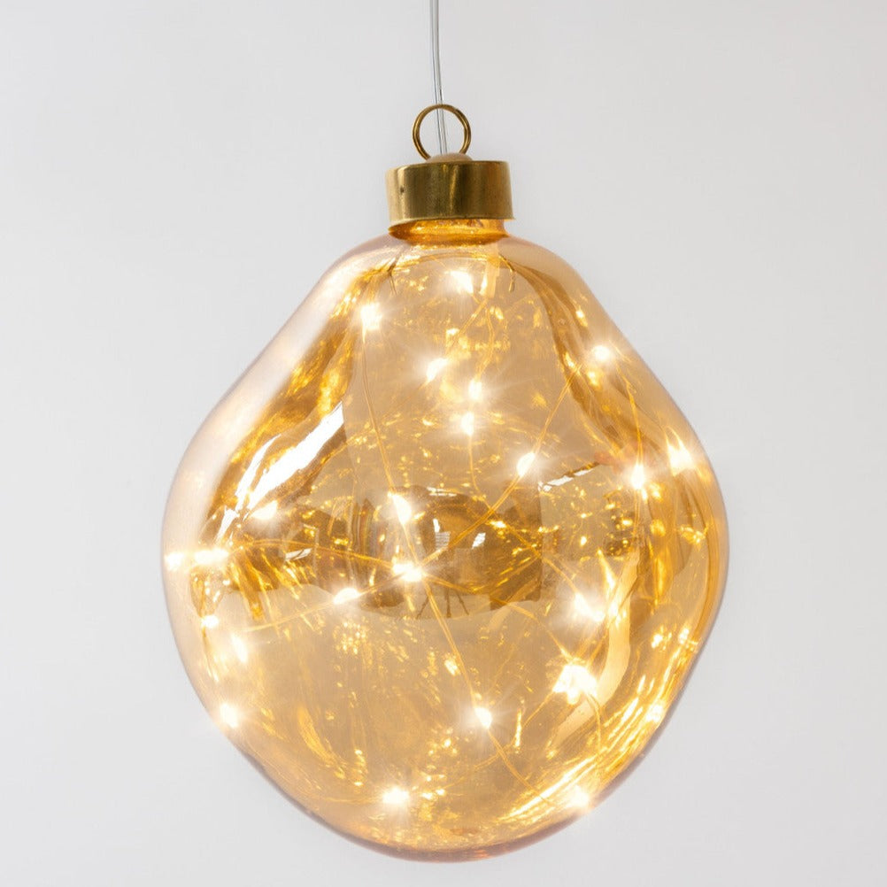 Amber Orb Hanging Glass Light