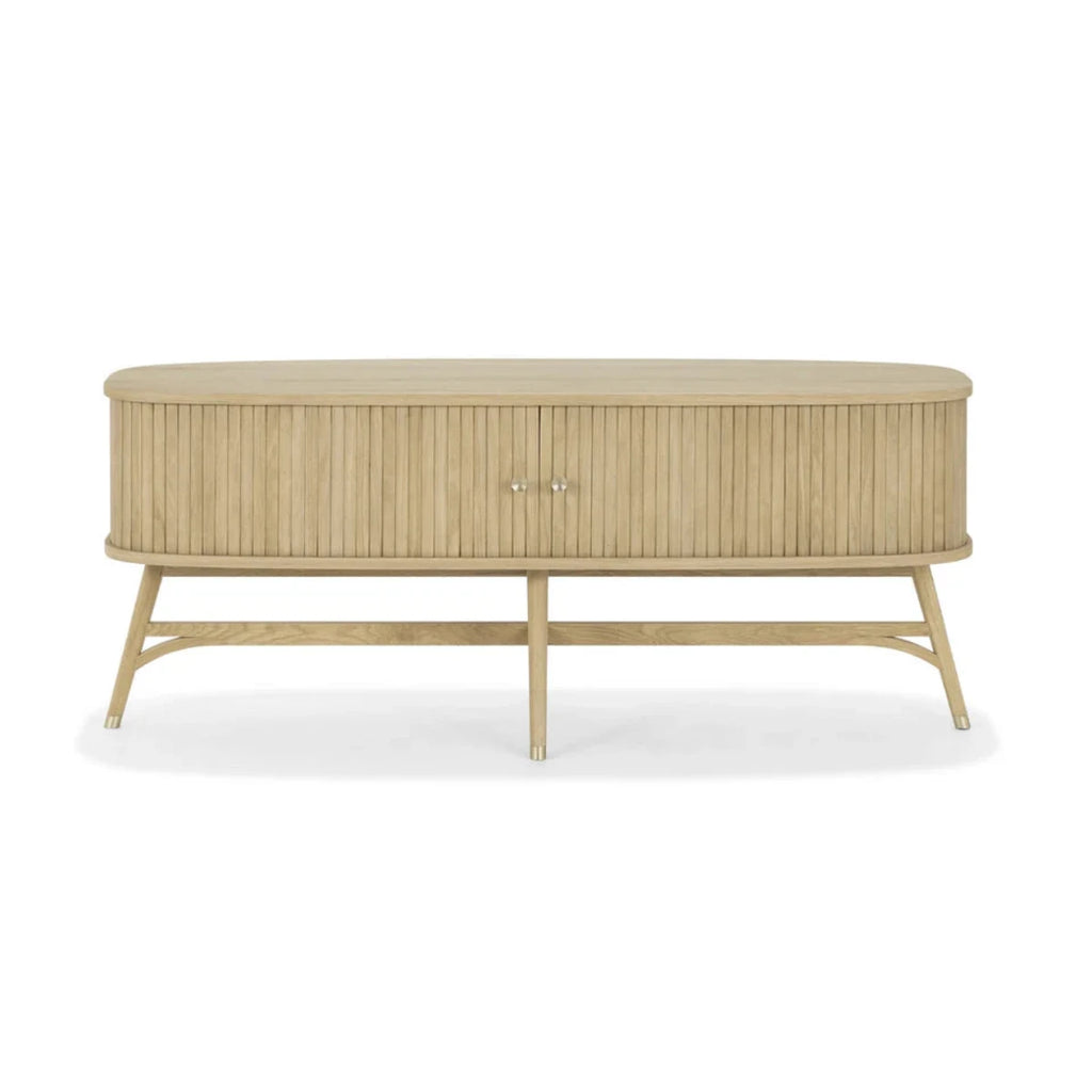 Nordic Oak Media Unit with Sliding Doors