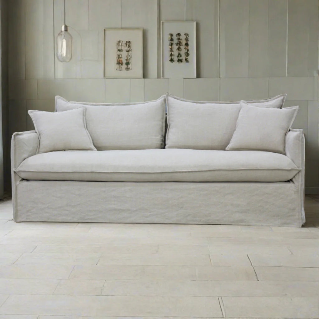 Slip Cover 3 Seat Sofa - Salt & Pepper