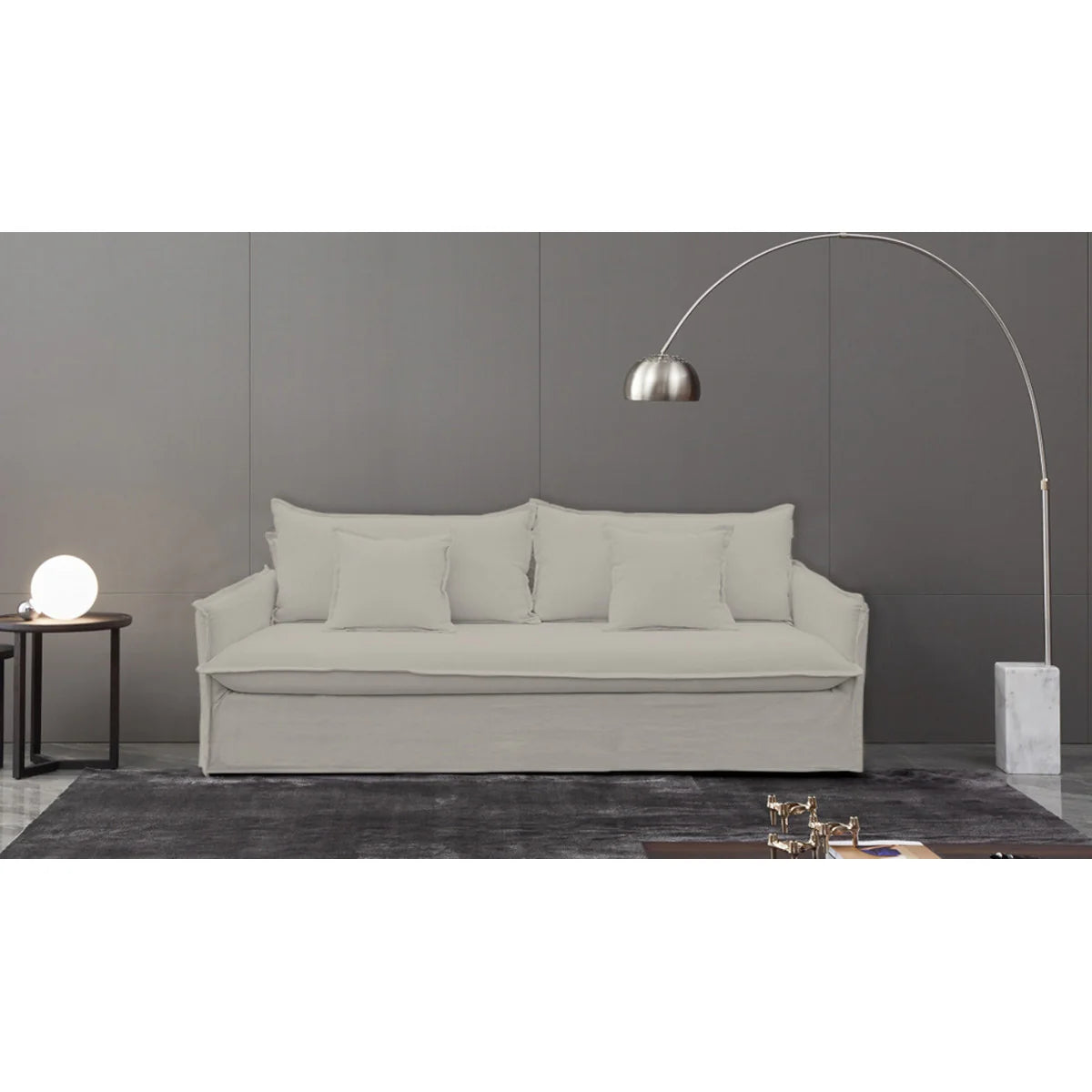 Slip Cover 3 Seat Sofa - Salt & Pepper