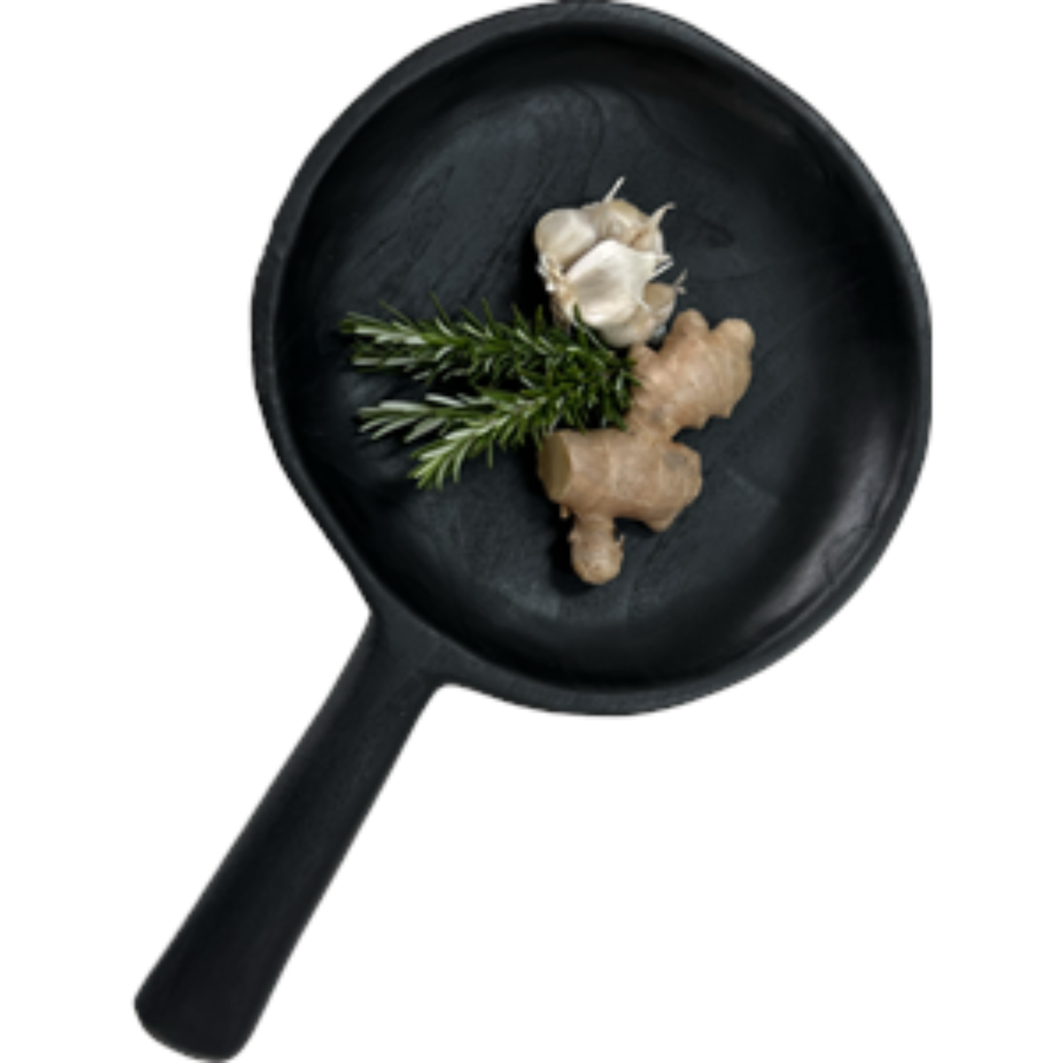 Organic Teak Round Platter w/ Handle 40cm Yakisugi