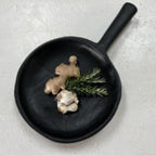 Organic Teak Round Platter w/ Handle 40cm Yakisugi