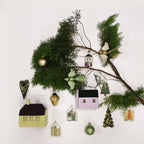Enamel Hanging Floral Heart & Tree - light green