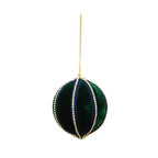 MAJESTIC Hanging Velvet Ball - Dark Green w/Lace