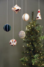 MAJESTIC Hanging Velvet Ball - Dark Green w/Lace