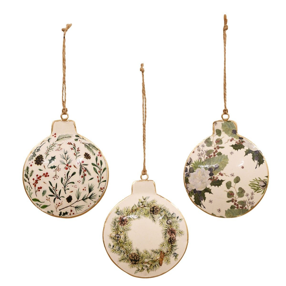 Enamel Hanging Disc Flowers/Leaves/Wreath - Assorted
