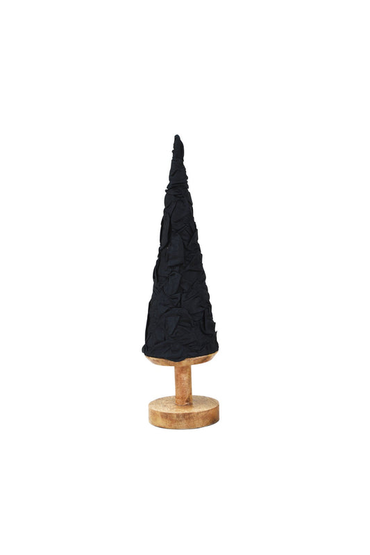 Chic Standing Fabric Cone Tree on Base Short - Black