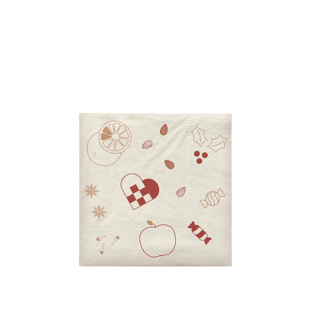 BROSTE Christmas Fryd Paper Napkin - Red/Nut Brown