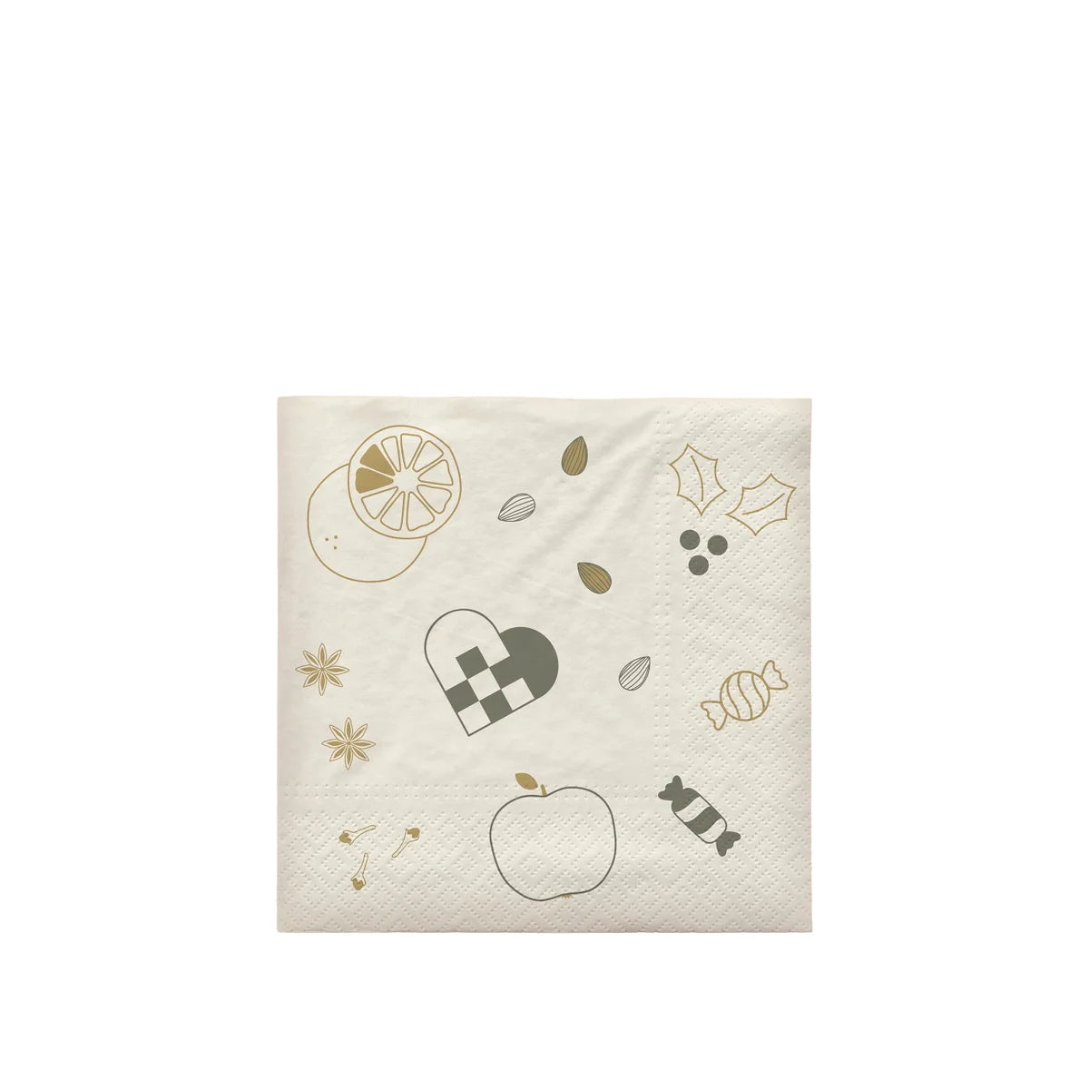 BROSTE Christmas Fryd Paper Napkin - Grape Leaf Green/Gold
