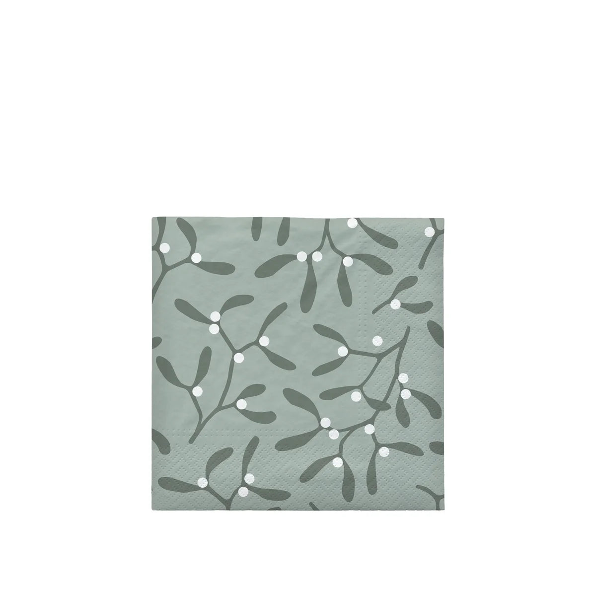 BROSTE Christmas Mistletoe Paper Napkin - White/Grape Leaf Green