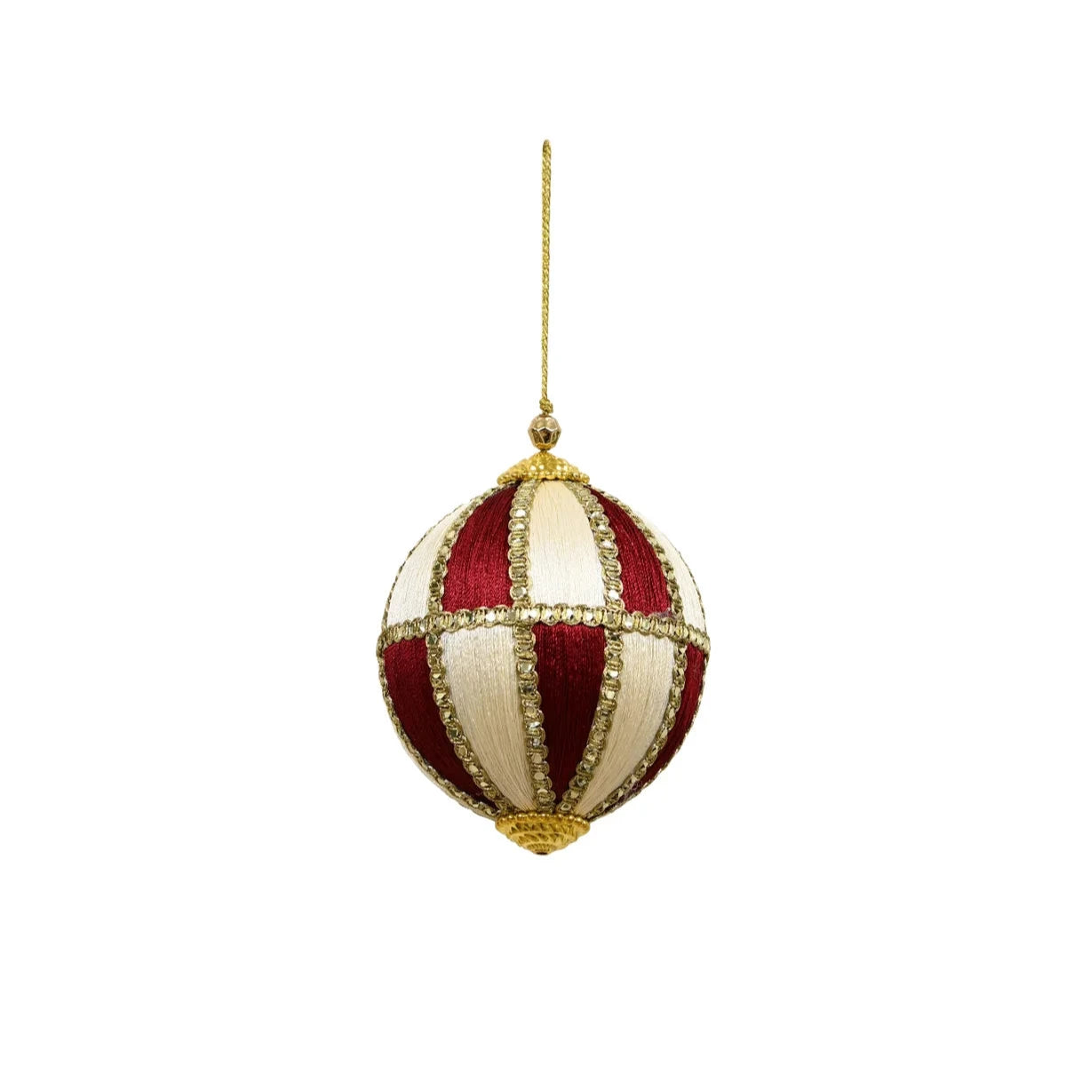 MAJESTIC Hanging Ball - Burgundy & White