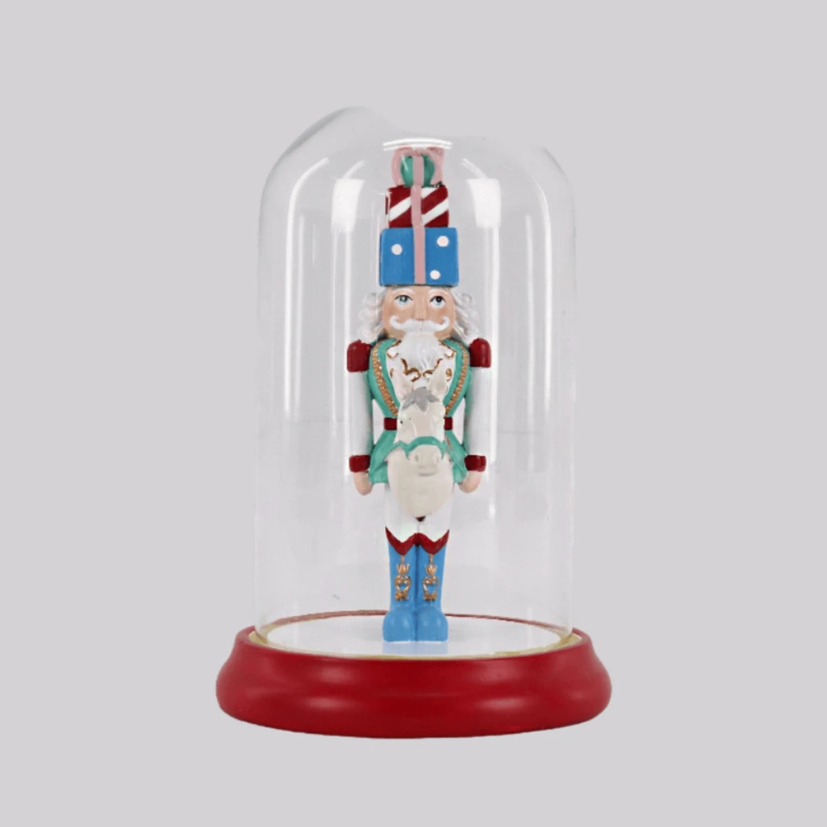 Soldier Riding Hobby Horse in Dome - 15.5cm