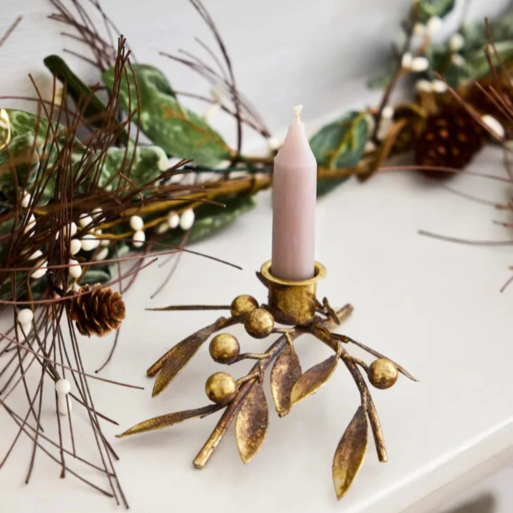 Mistletoe Iron Candleholder Small