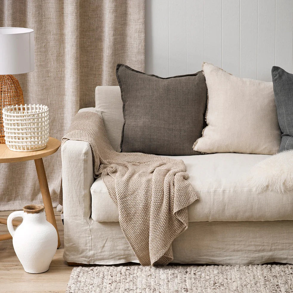 Cassia  Feather 55x55cm Cushion - Nori