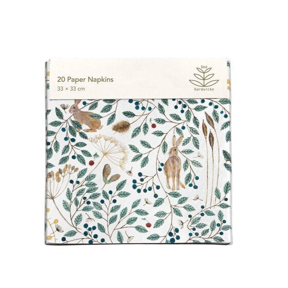 Hares & Berries by Dee Hardwicke Paper Napkins 20 Pack