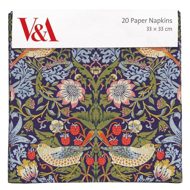 V&A Strawberry Thief Paper Napkin Pkt 20