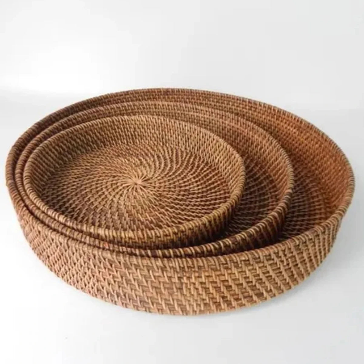 Lombok Round Tray Antik Brown - Large