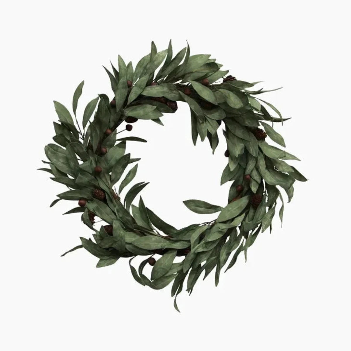 Eucalyptus & Brown Wood Berry Wreath Large