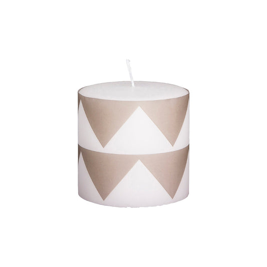 BROSTE Candle Pillar ZigZag H100 Taupe