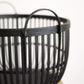 Hubsch basket, rattan, black- choose from 2 sizes