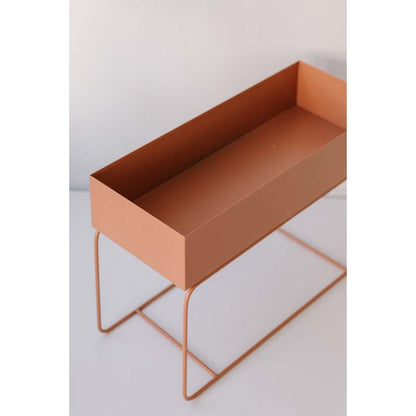 Metal Planter Short - Terracotta