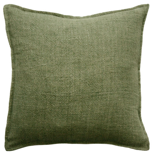 Flaxmill Olive Feather 50x50cm Cushion