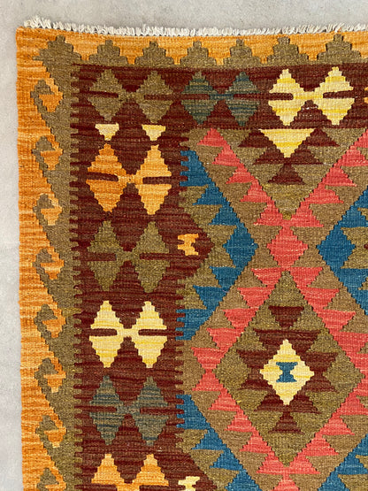 Hand Knotted Afghan Chobi Kilim - 183 x 95cm