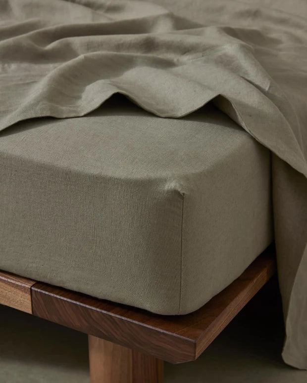 ravello fitted sheet - caper
