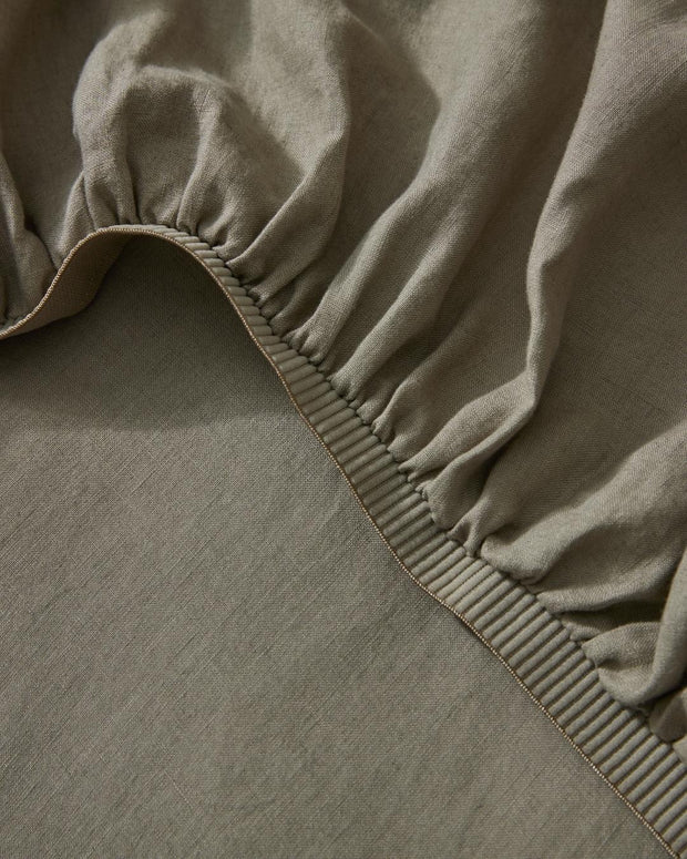 ravello fitted sheet - caper