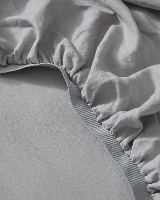 ravello fitted sheet - silver