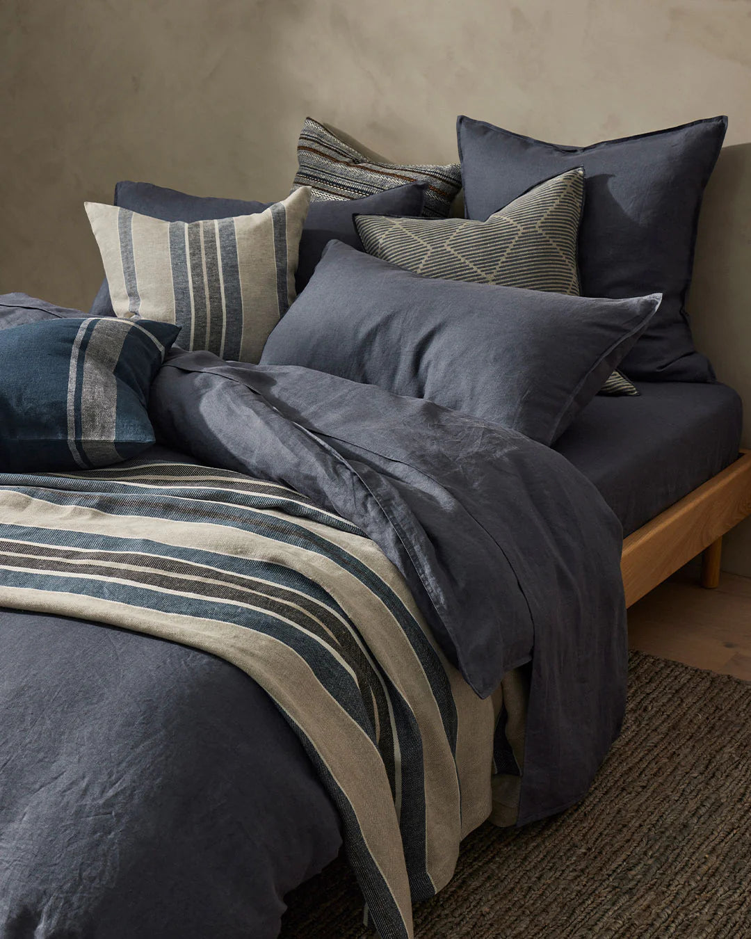 ravello quilt cover - denim