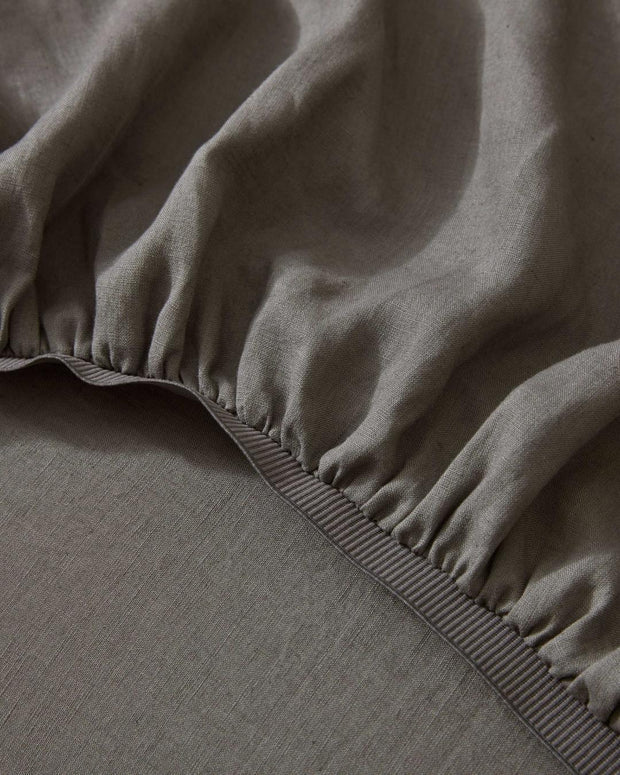ravello fitted sheet - charcoal